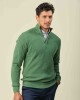 Buzo Algodón Medio Cierre Verde