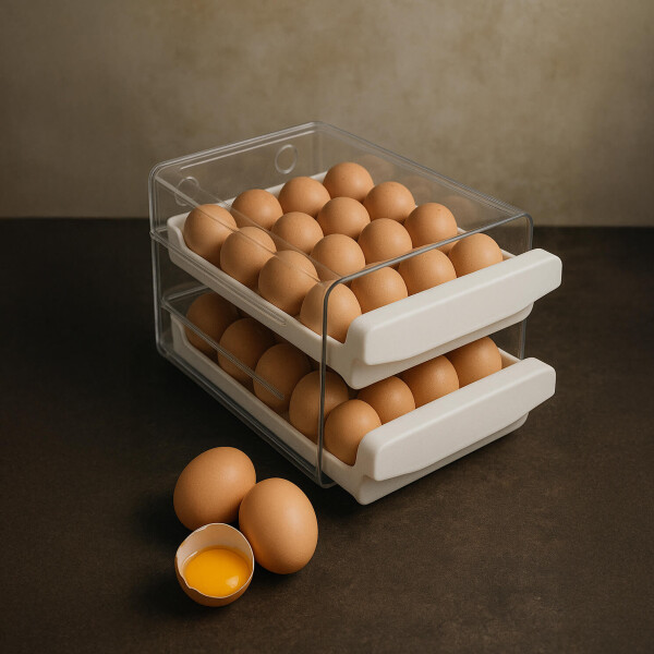 Huevera Caja Almacenamiento De Huevos Doble Capa 32 Unidades Organizador refrigerador cocina IMBACK Color Blanco Huevera Caja Almacenamiento De Huevos Doble Capa 32 Unidades Organizador refrigerador cocina IMBACK Color Blanco