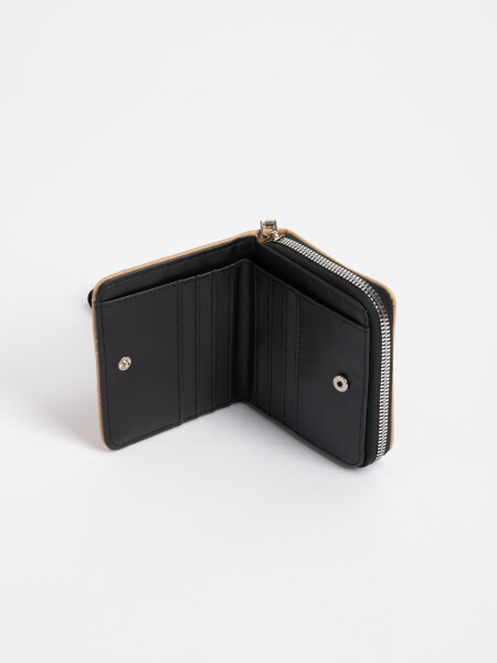 Billetera capitoneada diagonal Beige
