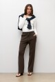 Pantalon tejido chocolate melange