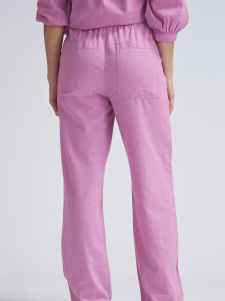 Pantalón de lino Rosado