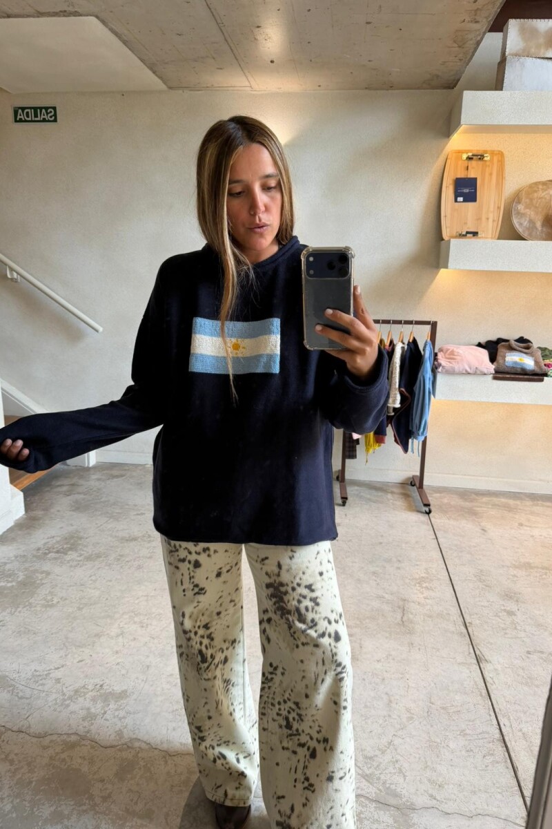 Sweater Flag Argentina Azul Marino