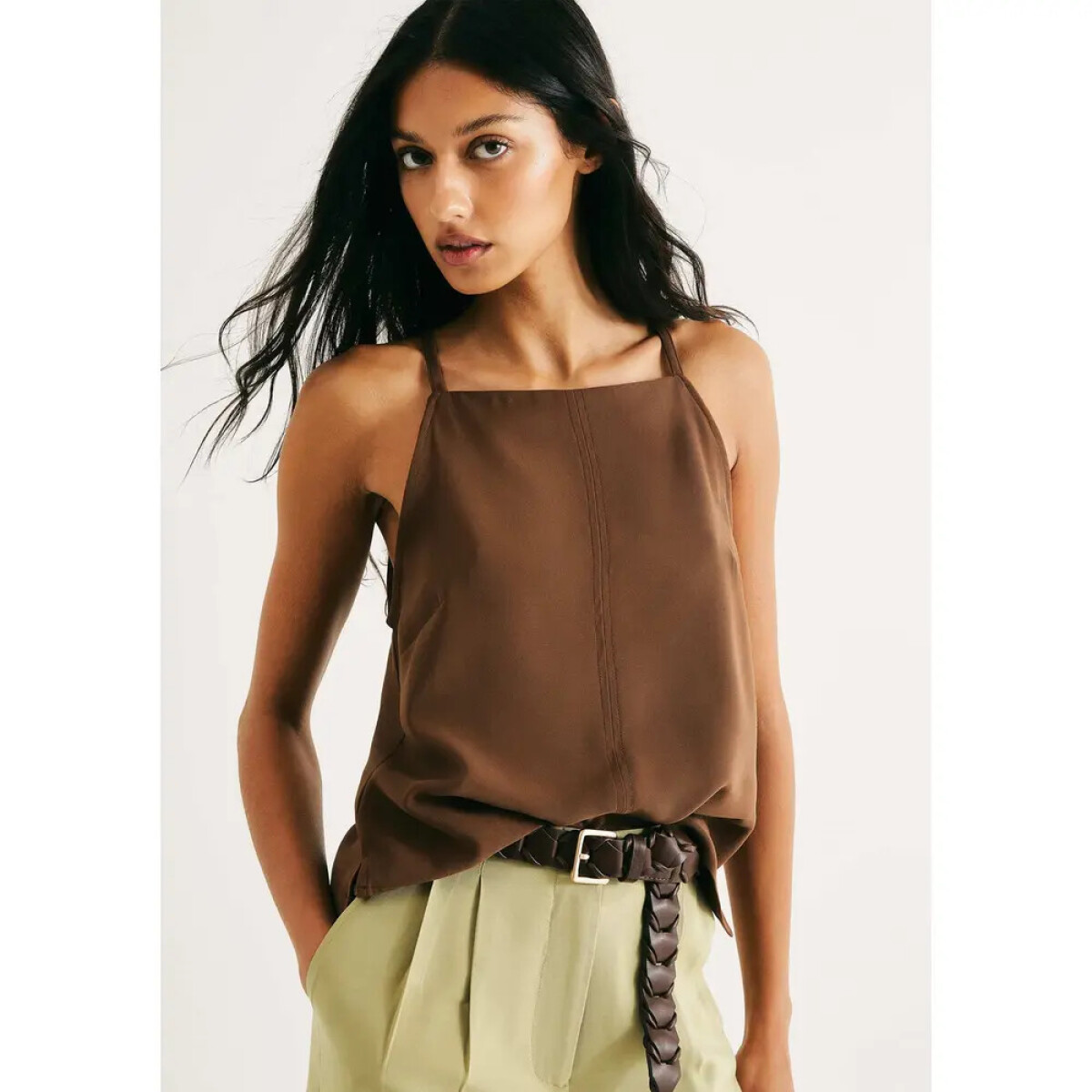 BLUSA SM FEM - MARROM ESCURO 