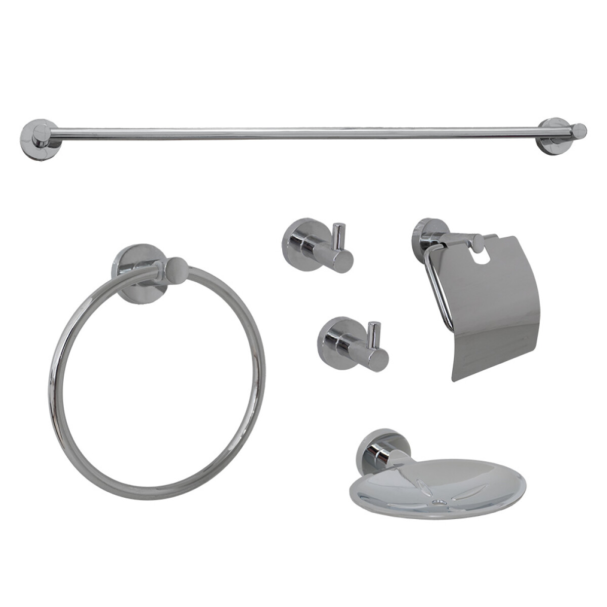 Kit Accesorios 6 Piezas Color Cromo 