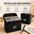Set de 100 Marcadores Artísticos Doble Punta con Bolso Negro 1