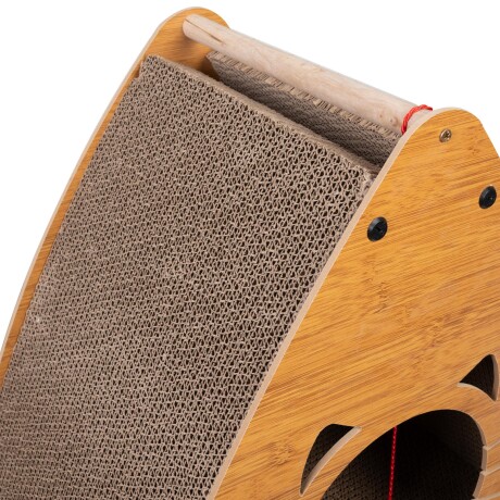 CASA TRIANGULAR MADERA NATURAL-BEIGE CON RASCADOR