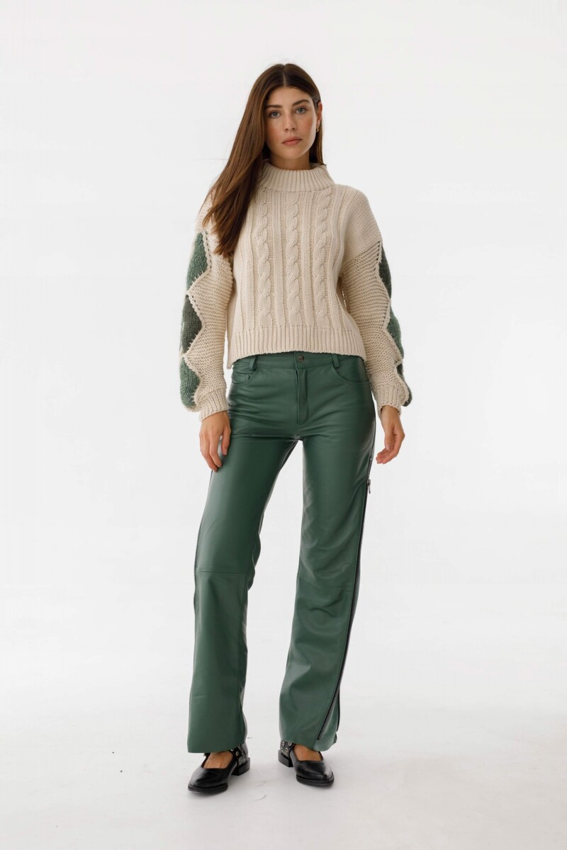 Sweater Sakura Crudo/Verde