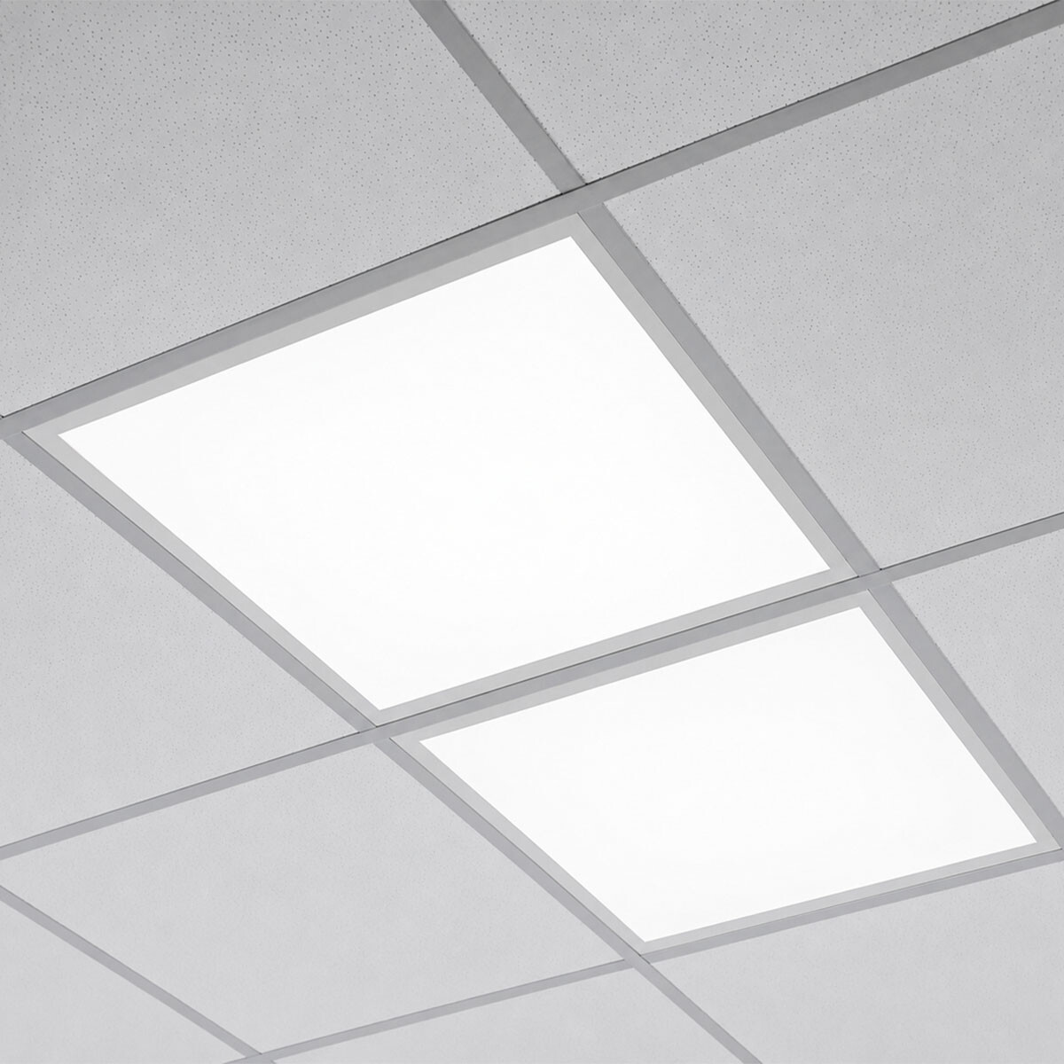 Lámparas Plafofes Led Pack X2 Para Techo 60x60cm Fría Blanco 
