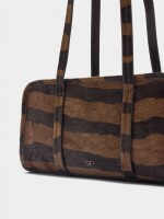 Bolso Bowling De Piel Estampado Animal marron
