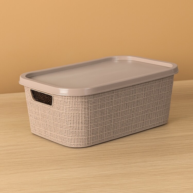 CAJA ORGANIZADORA SIMIL RATTAN 7LTS ROSA ROSA