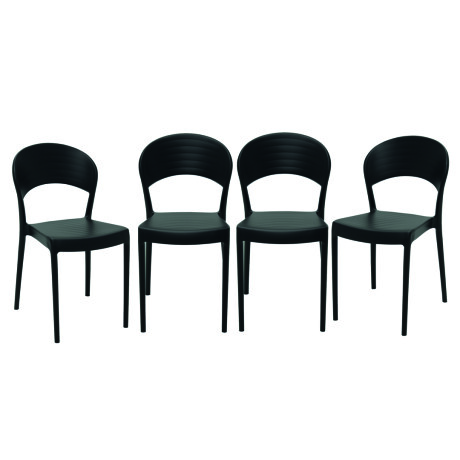 Kit x4 Silla Sissi Tramontina · Cerrada Negra