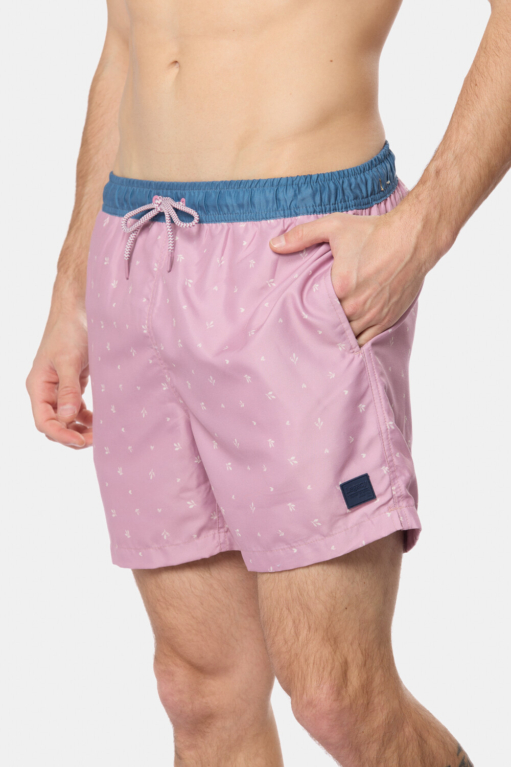 SHORT DE BAÑO ESTAMPADO Rosado