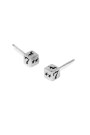 Dice Stud Earrings Plata