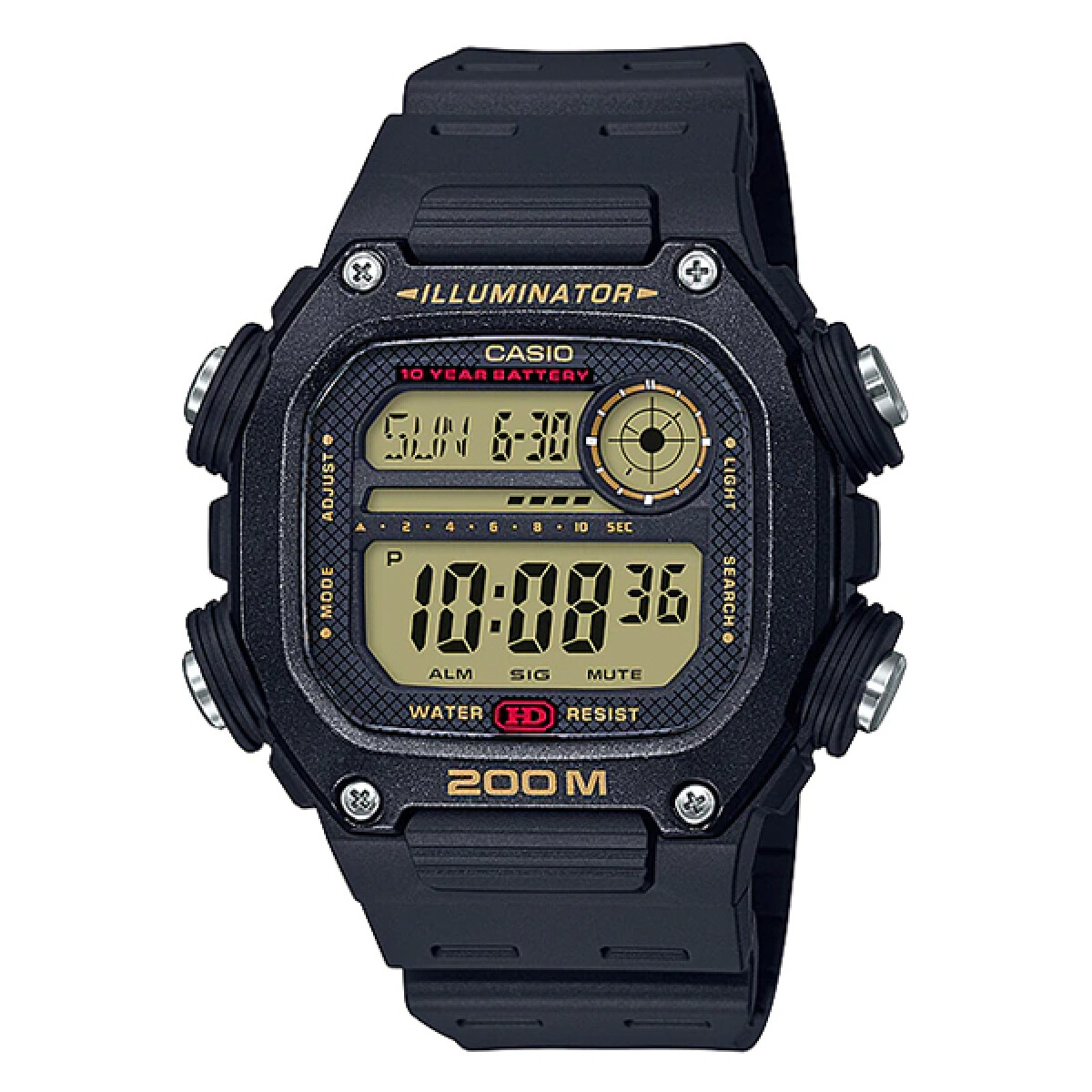 Reloj CASIO DW291H-9AVDF en Resina Negro Esfera 52mm 