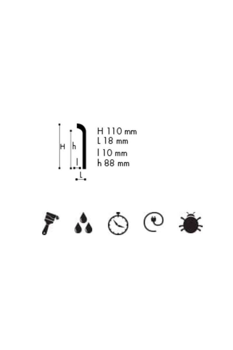 Zocalo RS1 ZOCALO EN POLIESTIRENO EXTRUIDO BLANCO RS1 (110X18X2440MM)
