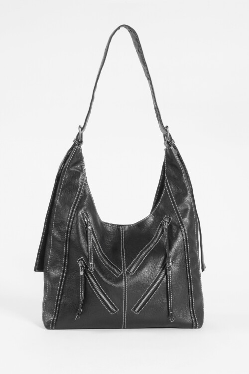 Cartera soft ojalillos negro