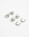 Bijouterie Set Metal Set Anillos Y Argollas Metal - Plateado Rodio