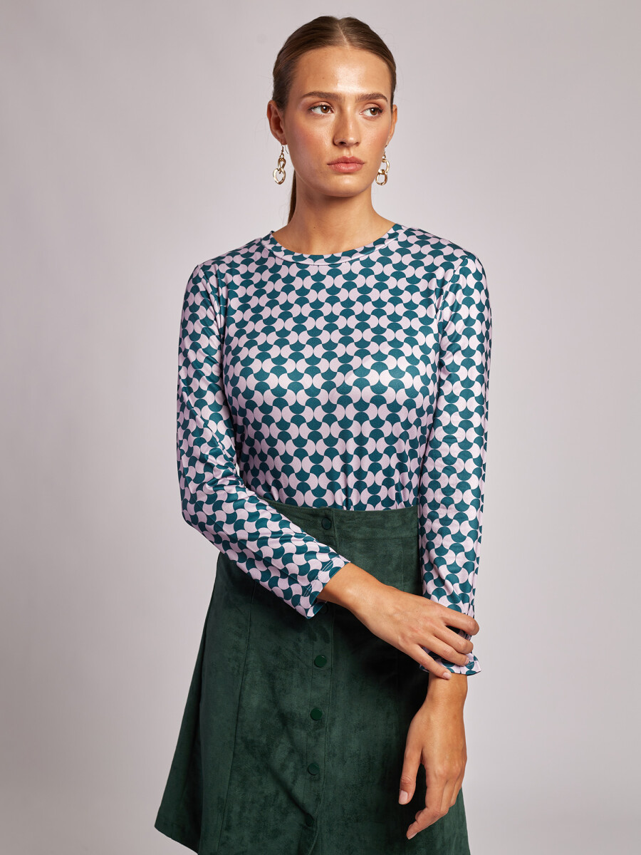 T-shirt estampada - verde oscuro 