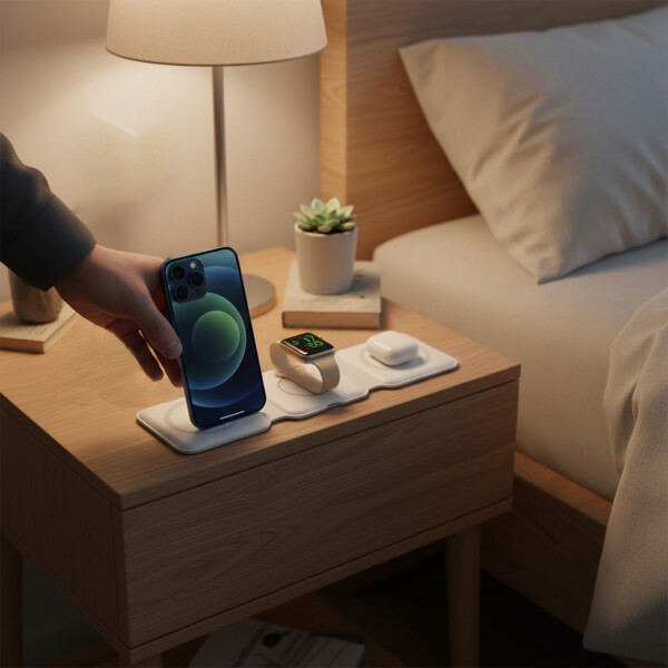 Cargador Magnético Portátil Plegable 3 En 1 Tipo Usb C 15W Cargador Magnético Portátil Plegable 3 En 1 Tipo Usb C 15W