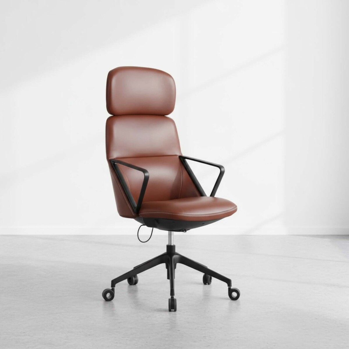 SILLA GERENCIAL DE CUERO - CUERO MARRON 3003-1 