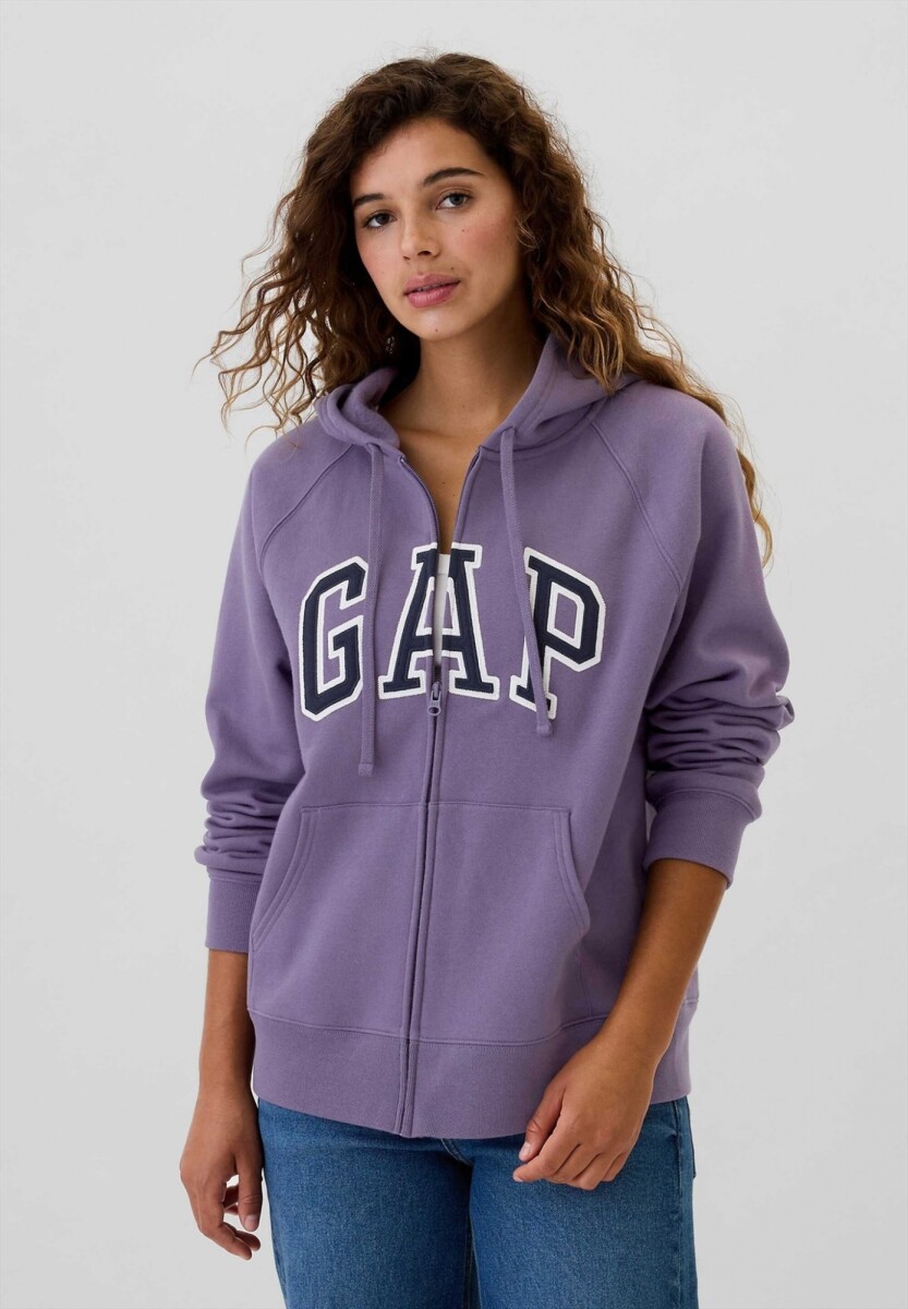 Buzo Canguro Con Cierre Logo Gap Mujer - Grape Flavor 