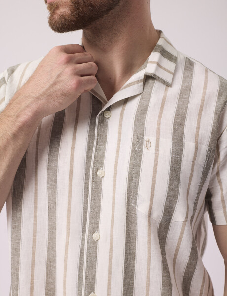 Camisa mc rayada verde