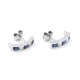Caravanas En Oro 18K Blanco, Brillantes Y Zafiros Caravanas En Oro 18K Blanco, Brillantes Y Zafiros