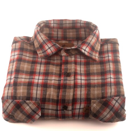 Camisa Viyela Unisex Marron y roja