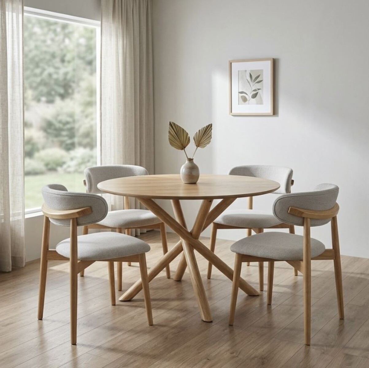 Juego De Comedor Redondo Ruby 4 Sillas 
