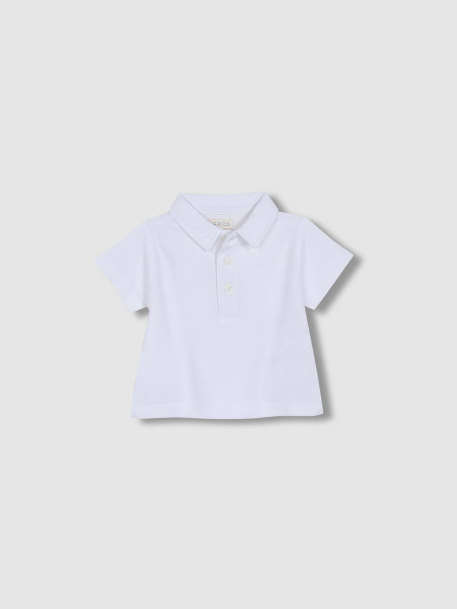 Polo Detalles Contraste Blanco
