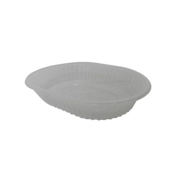 BANDEJA PP OVALADA SIN TAPA 23X17X4 CM. TRANSPARENTE
