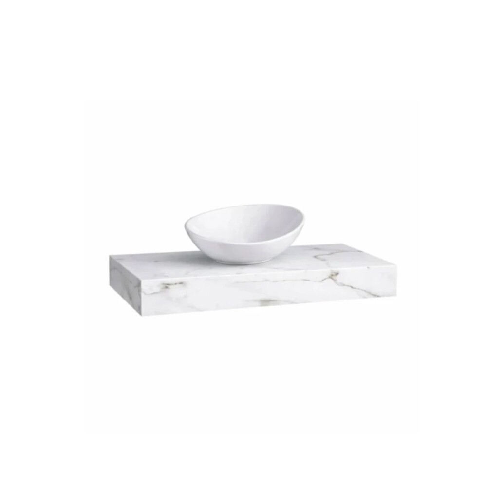 Mesada suspendida en porcelanato PERI 80 Bco Veteado y bacha de loza Mesada Suspendida En Porcelanato Peri 80 Bco Veteado Y Bacha De Loza