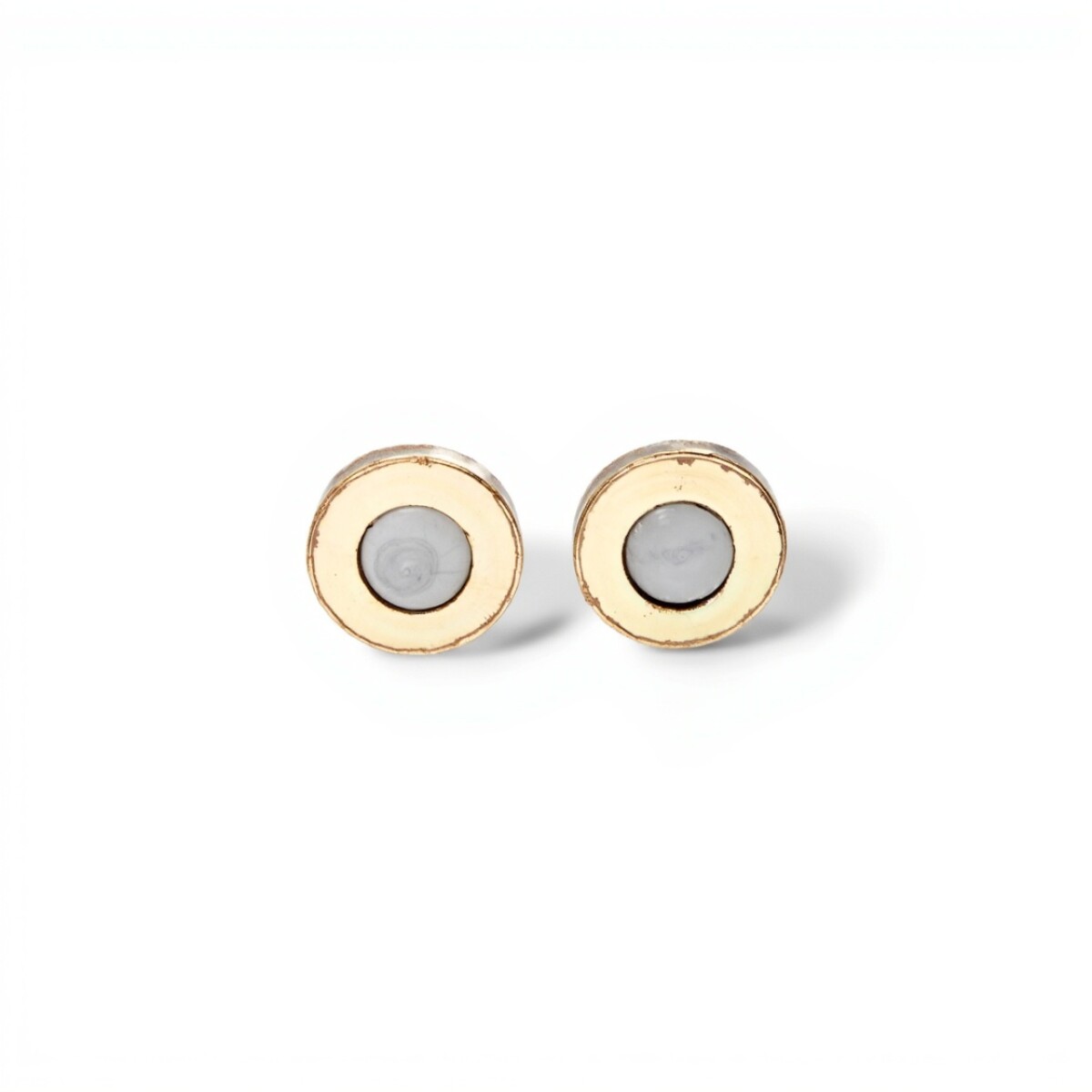 Caravanas Círculo Nácar-Plata y oro-Nácar-CA5130 - conpiedra 