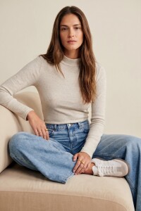 Polera Con Lino Arena