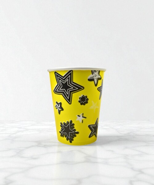 Vaso polipapel 8 oz AMARILLO STARS