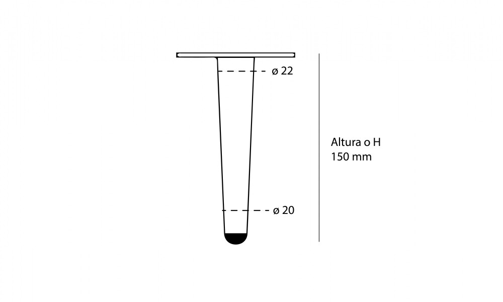 Pata cónica para mueble B50901 150-n