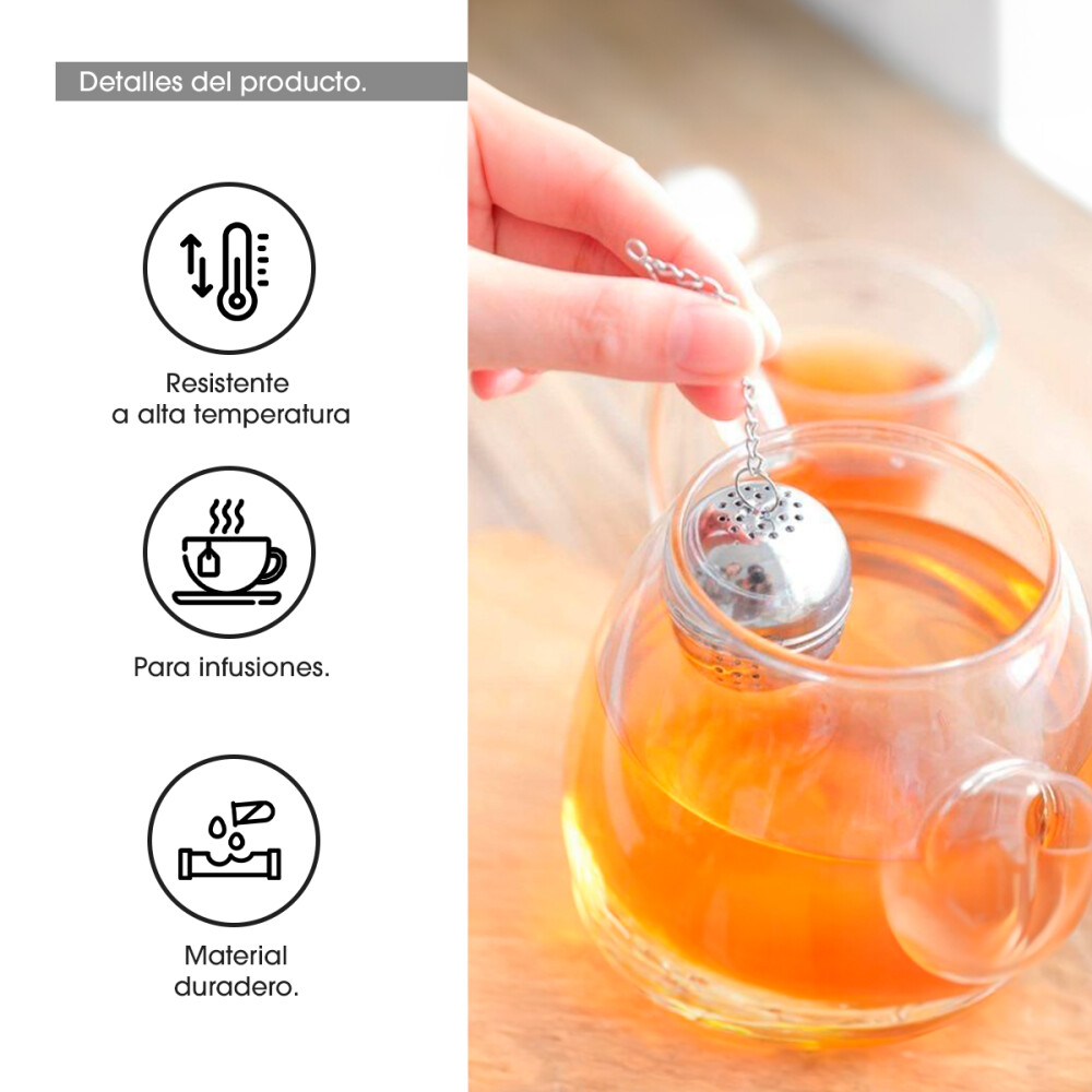 Infusor Te Acero Inoxidable En Hebras Bolita Bebidas Acero