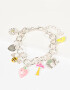 Pulseras Infantiles Pulsera Infantil Con Mostacillas Y Dijes - Plateado