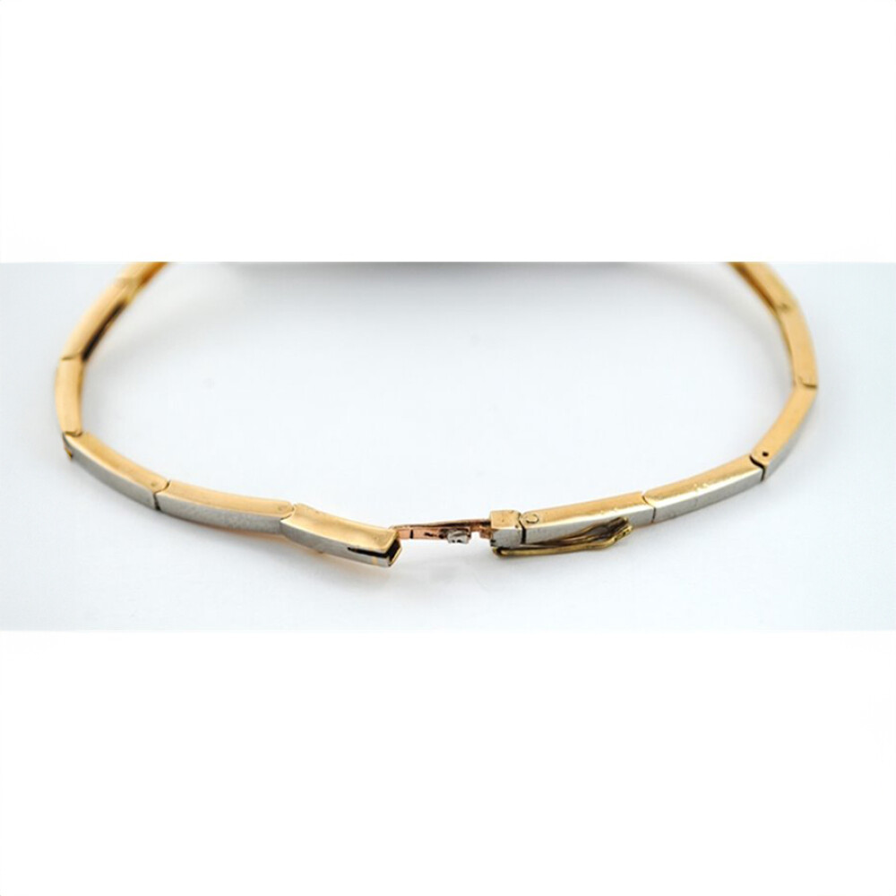 Pulsera Antigua Oro 18K, Platino, Onix Y Brillantes Pulsera Antigua Oro 18K, Platino, Onix Y Brillantes