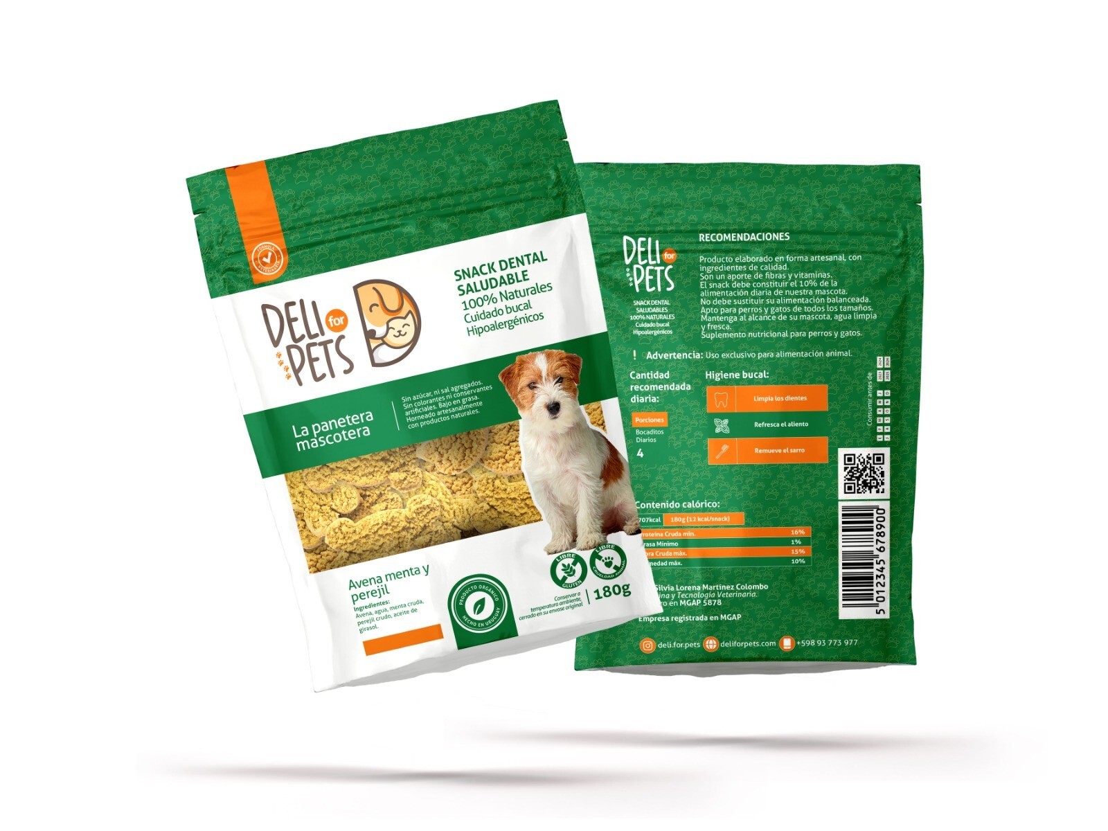SNACK DELI FOR PETS AVENA, MENTA Y PEREJIL 180G 