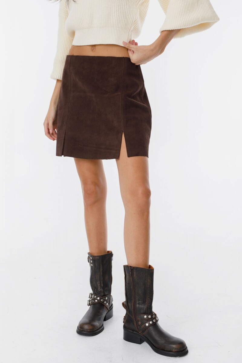 Falda Leather Marina - Marron 