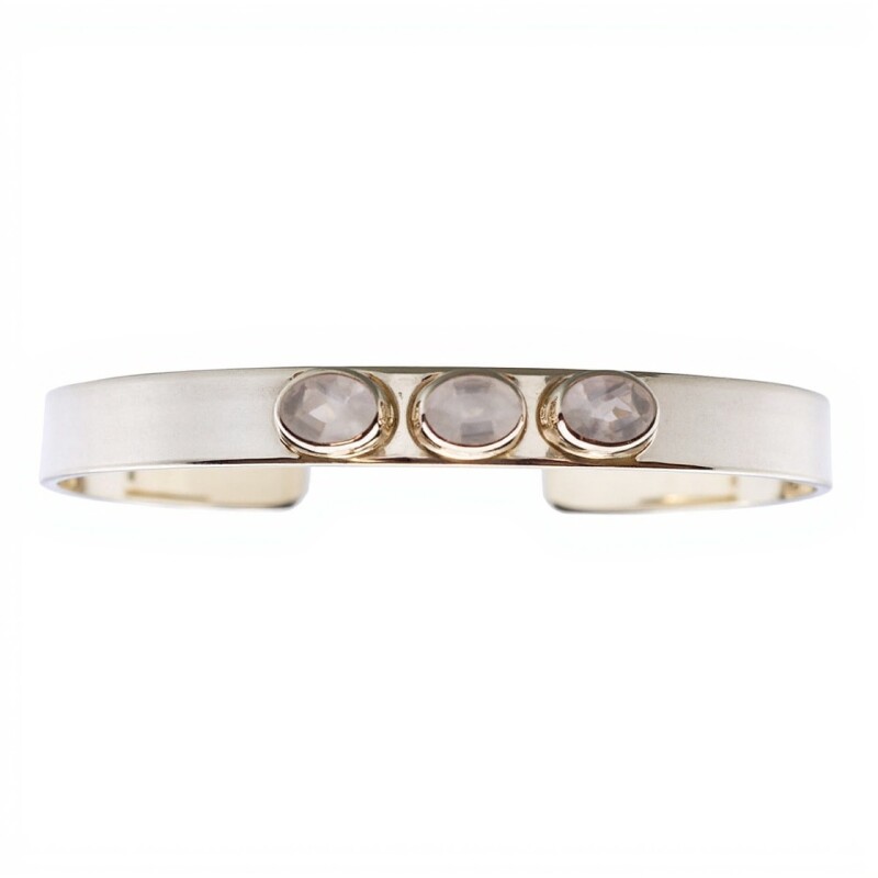 Brazalete Jaipur-Plata rodinada-Piedra luna-BR2010 conpiedra