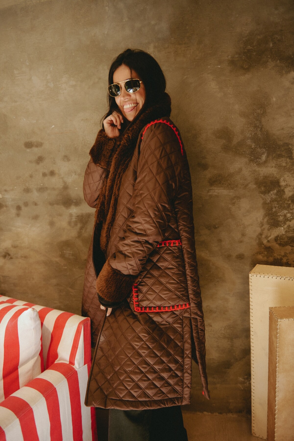 Macchiato Coat Long Chocolate