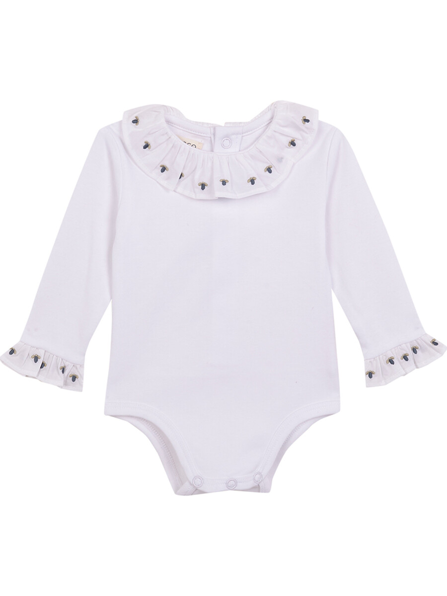 Body Manga Larga Con Blanco Optico