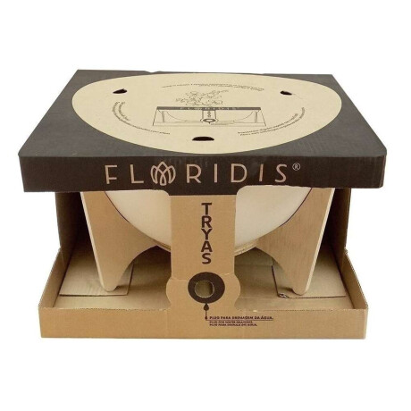Maceta C/Base Madera 38X20Cm Tryas Blanco