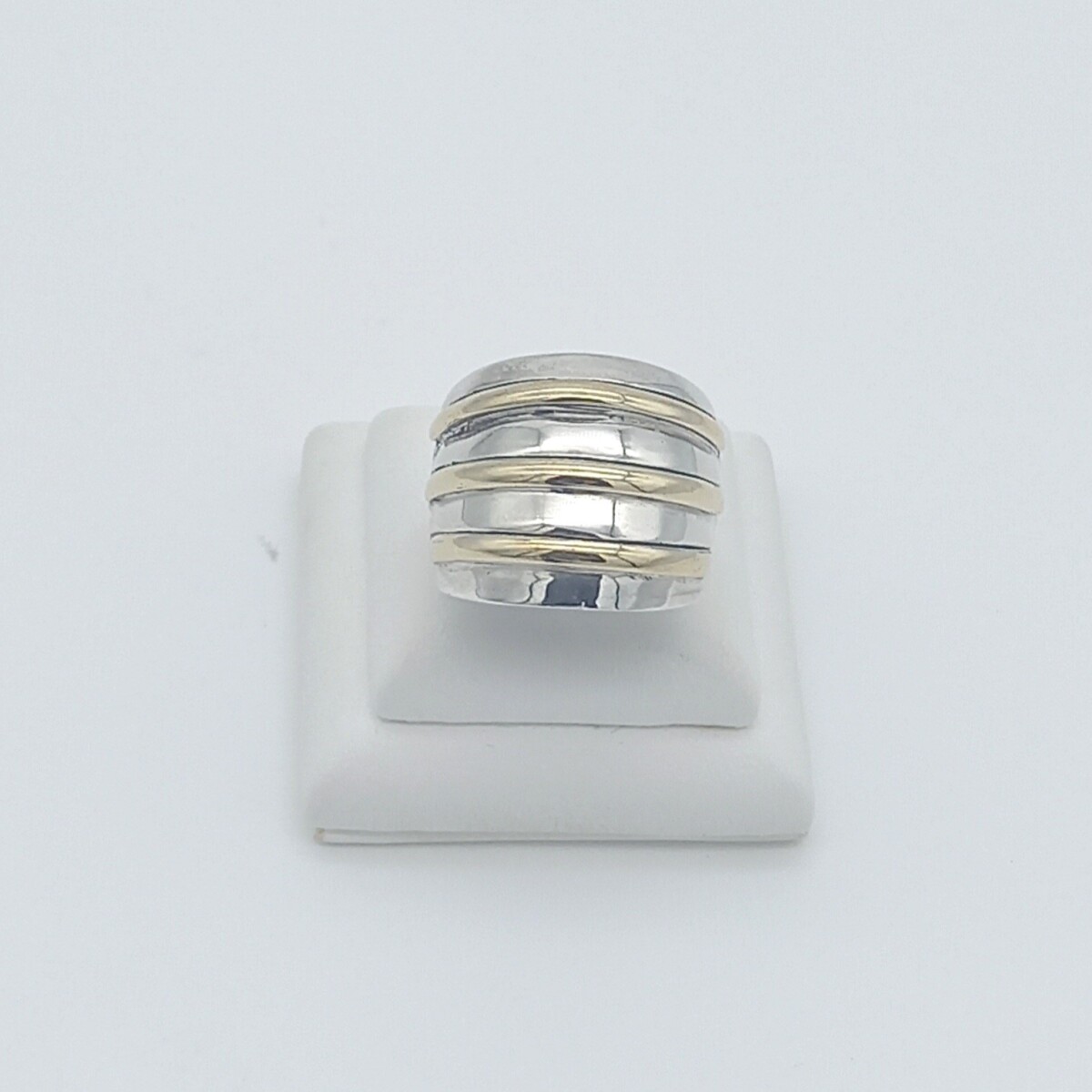 Anillo plata y double en oro 18 ktes. 