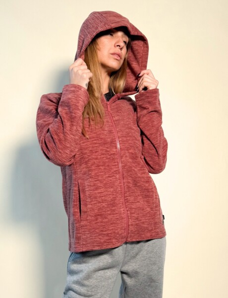 Campera micropolar jaspeada Greta Ladrillo