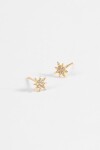 Caravanas pin estrella strass acero dorado