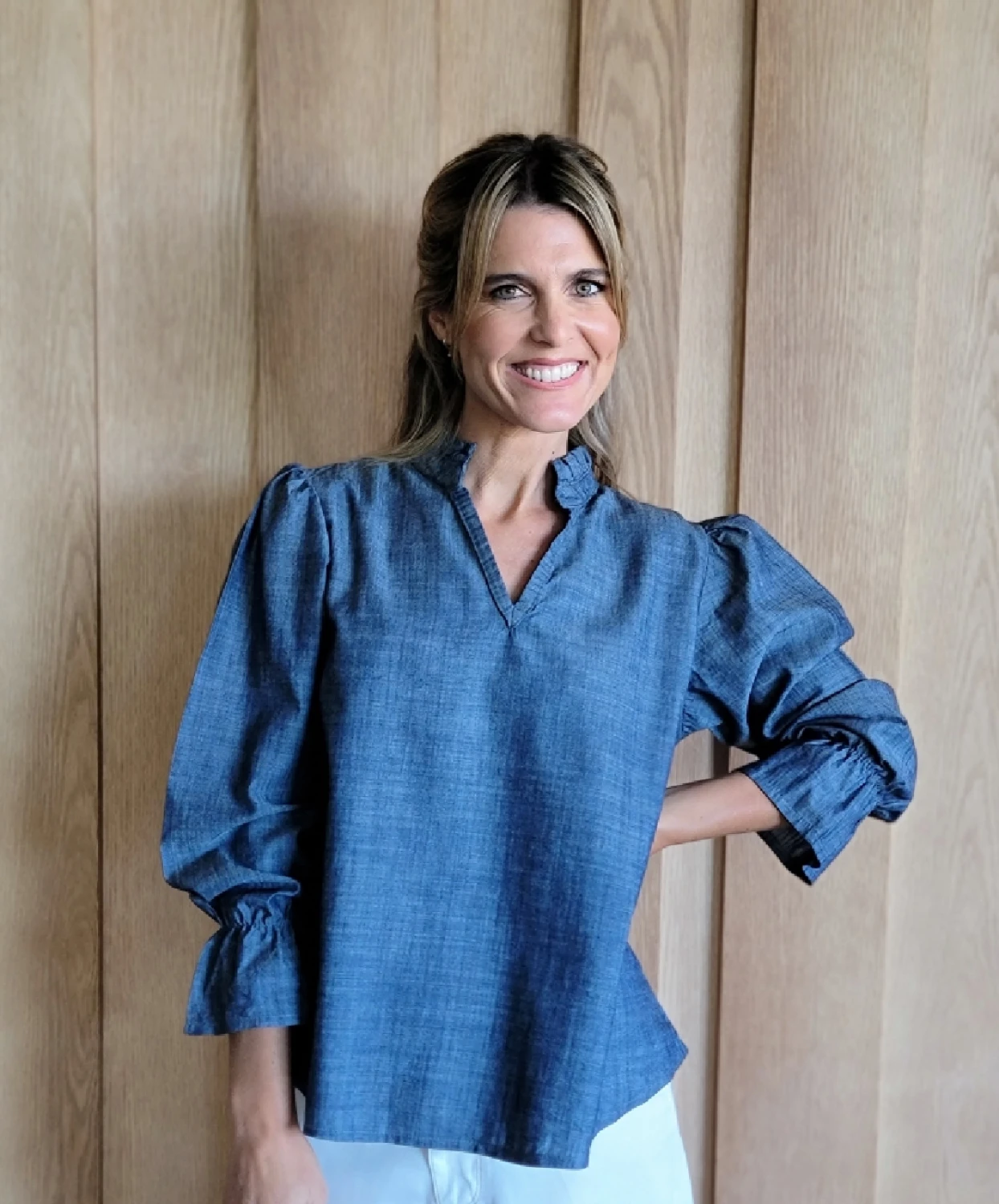 Blusa Copenhague azul piedra 2