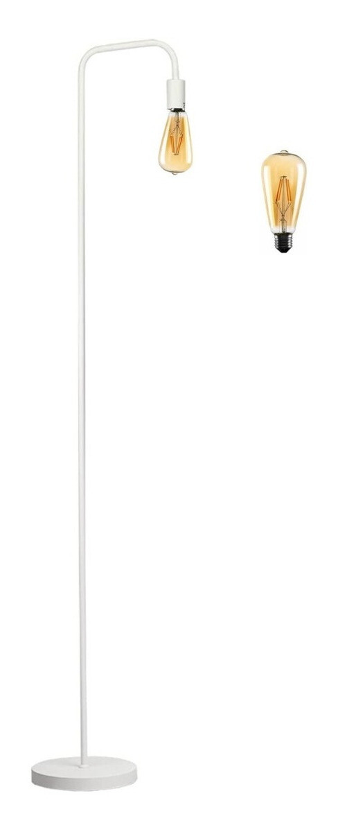 Lámpara De Pie Moderna Nordica Metal Retro 1.5 Metros - Blanco 